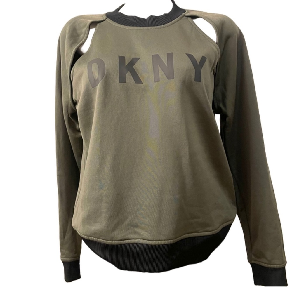 DKNY Logo Army Green Sweatshirt (S)